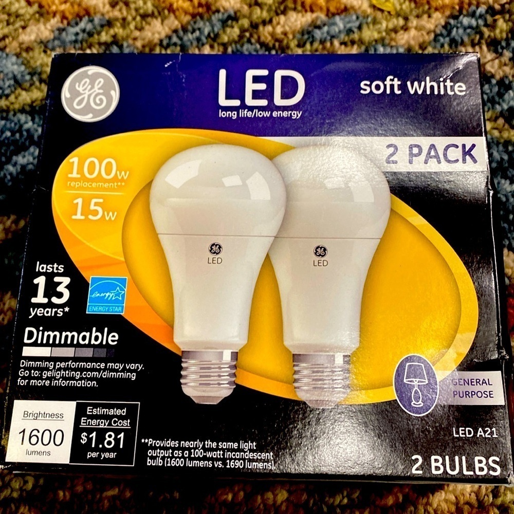 3/$20.  Soft White LED Dimmable Bundle NWT Household Lighting Office
